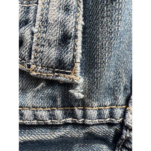 Hybrid Jeans Size 34 Distressed Straight Leg Blue Light Wash Cotton Retro - Picture 7 of 10